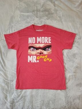 Chucky Mens Size Large No More Mr Nice Guy Child's Play Red Short Sleeve Tshirt